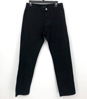 ANWAR CARROTS Men's Wordmark Jeans 34x31 Black Embroidered Front NWT
